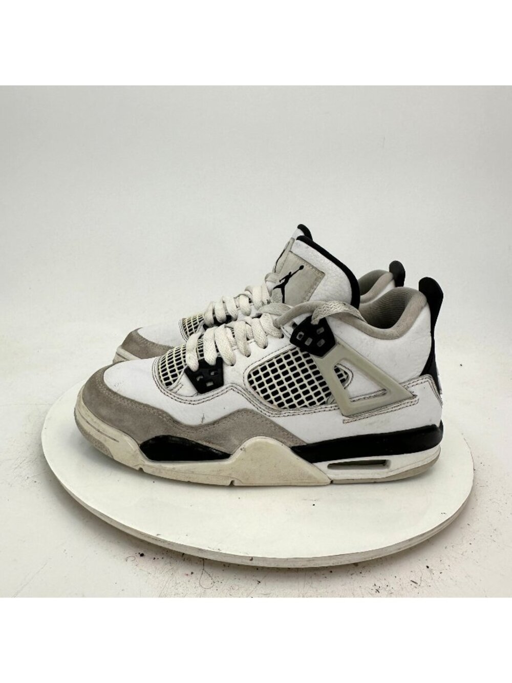Nike Air Jordan 4 Retro Youth Size 5Y Women 6.5 408452-111 Military Black Shoes